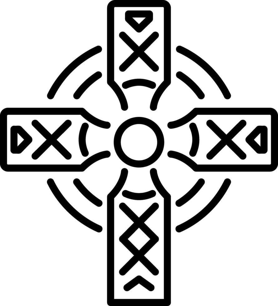 A linear icon of celtic cross symbol vector