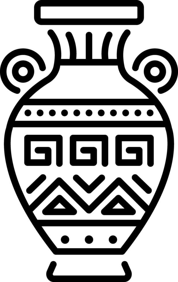 Ancient pottery icon in linear style vector