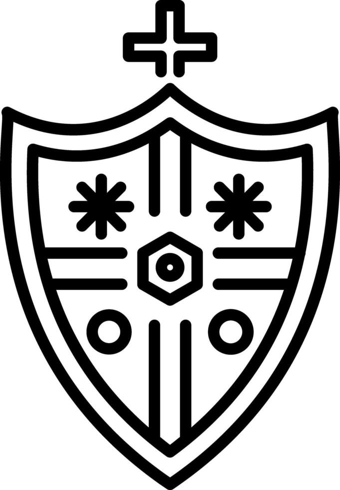 Crusader shield icon in linear style vector