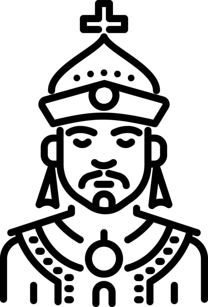 Chinese emperor icon in line style vector