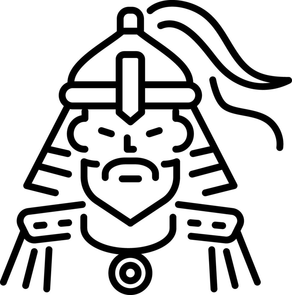 Genghis khan icon in linear style vector