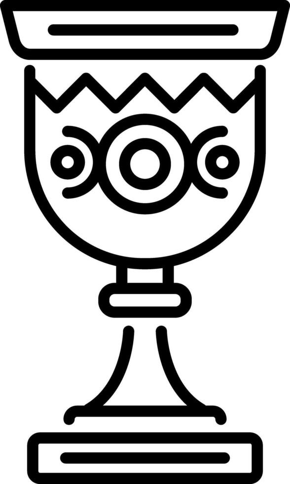 A line style icon of an ancient goblet vector
