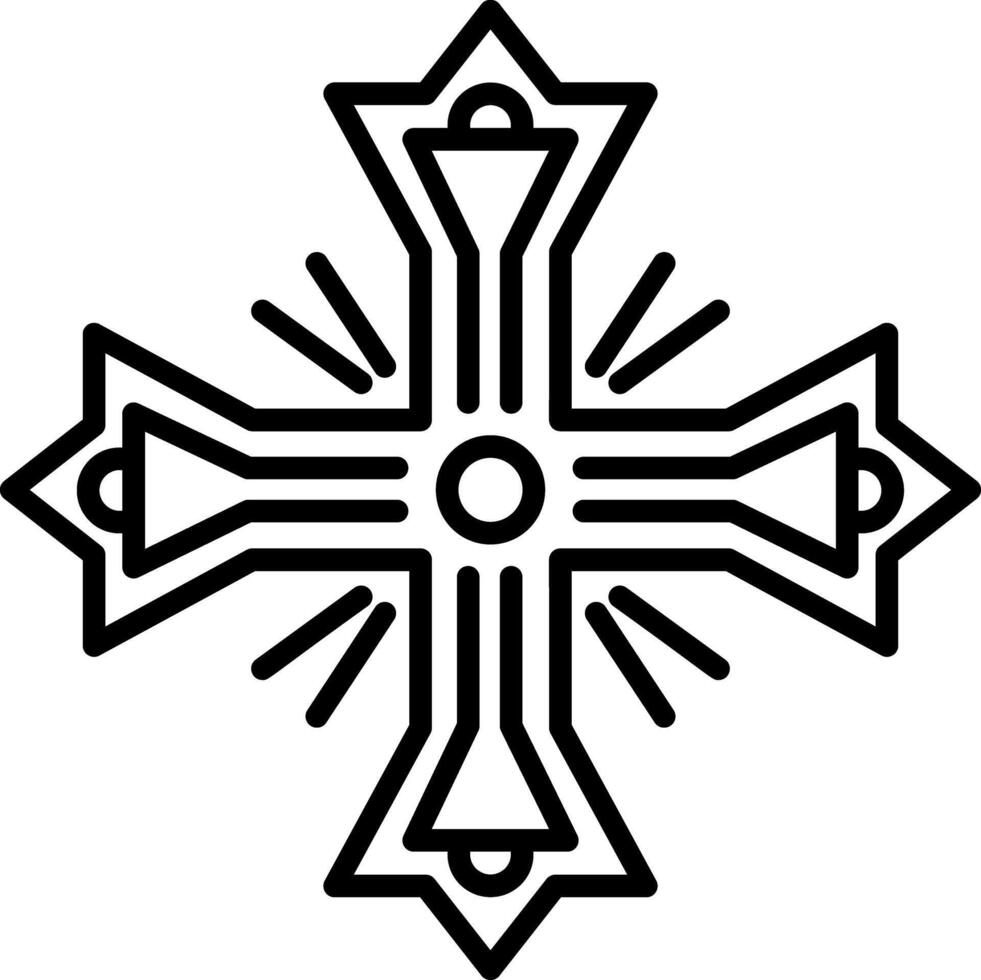 Crusader cross symbol icon in linear style vector