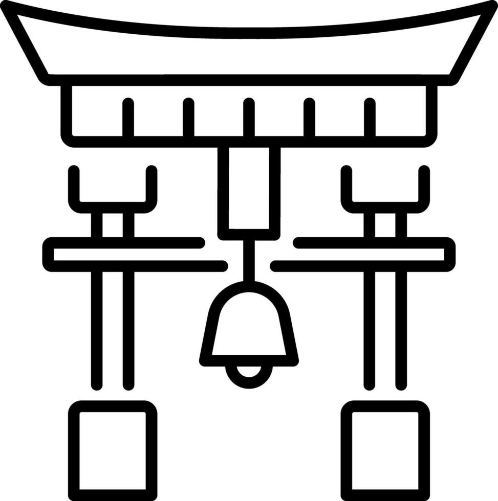 A line style icon of japanese temple vector