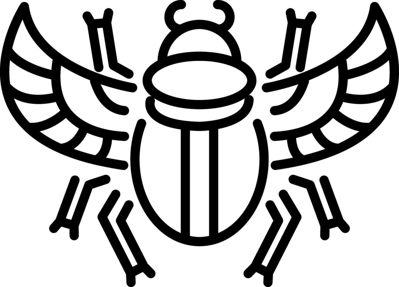 A linear icon of egyptian scarab vector