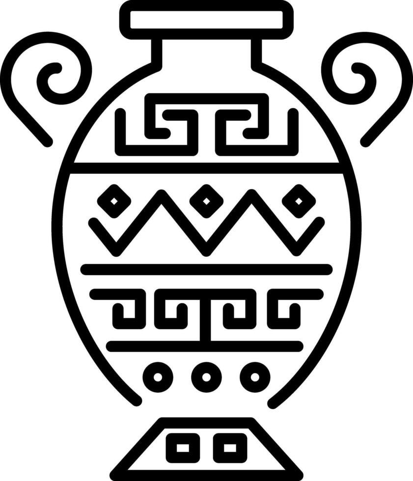 Greek pottery icon in linear style vector