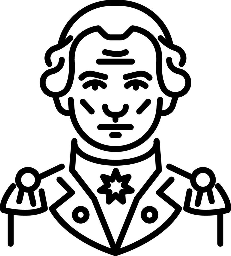 Historic figure icon in linear style vector