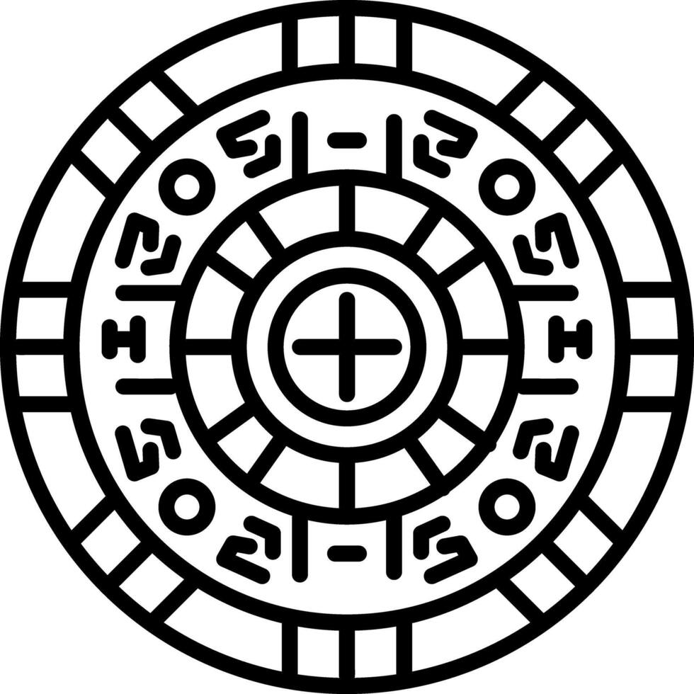 A linear icon of mayan calendar vector