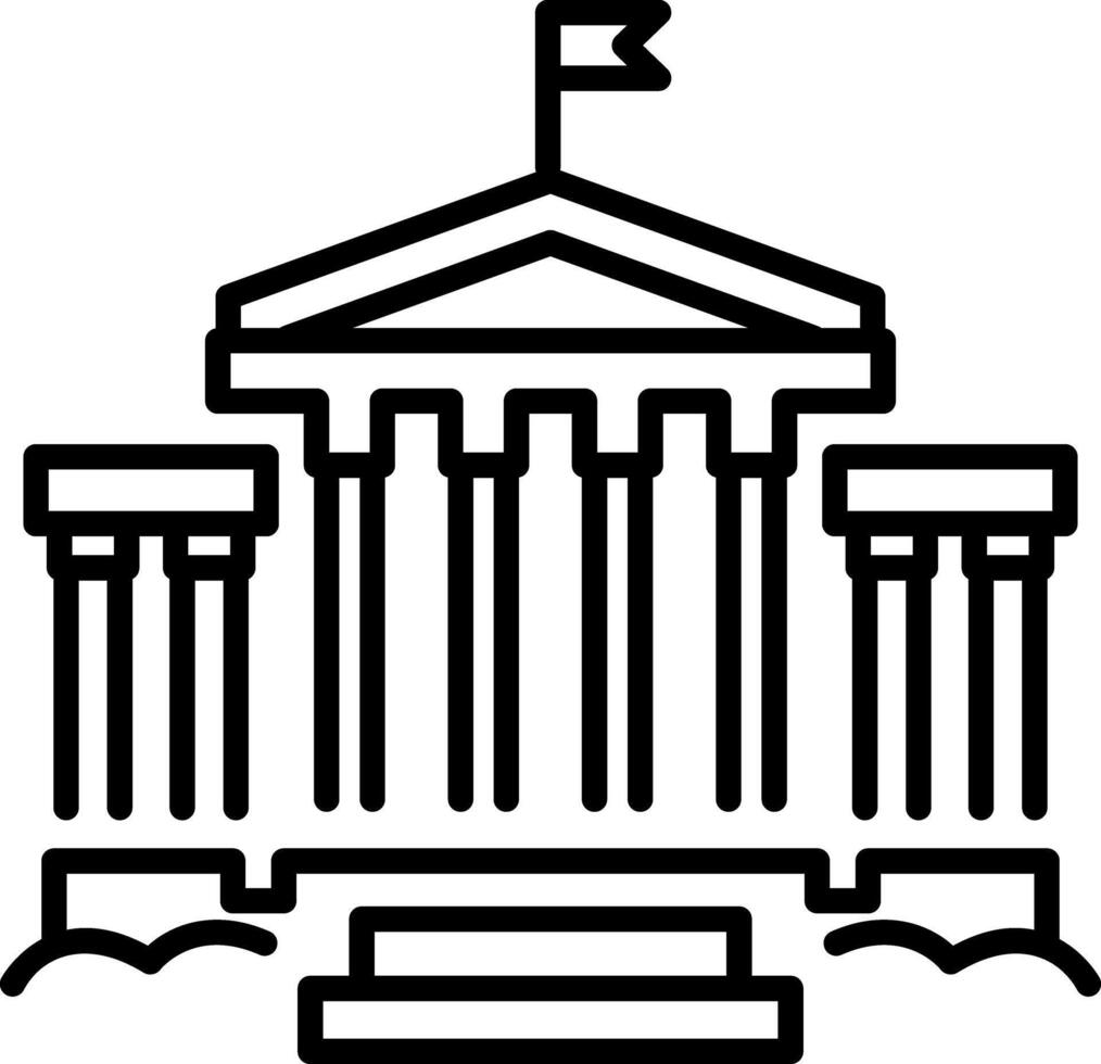 Greek acropolis icon in linear style vector