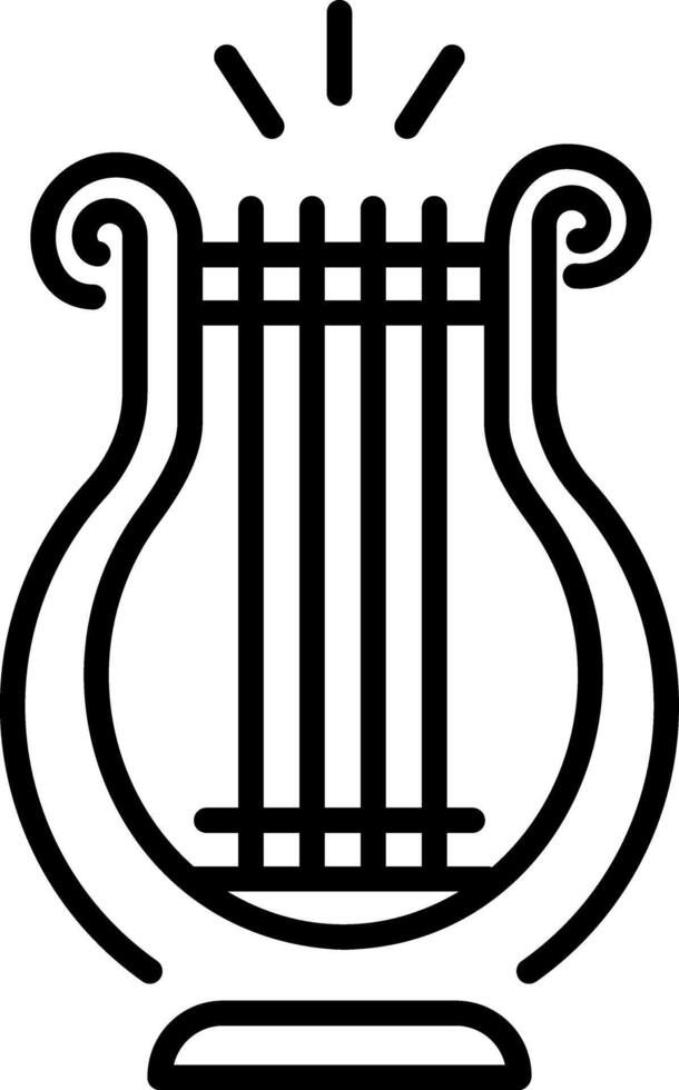 A linear style icon of an ancient lyre vector