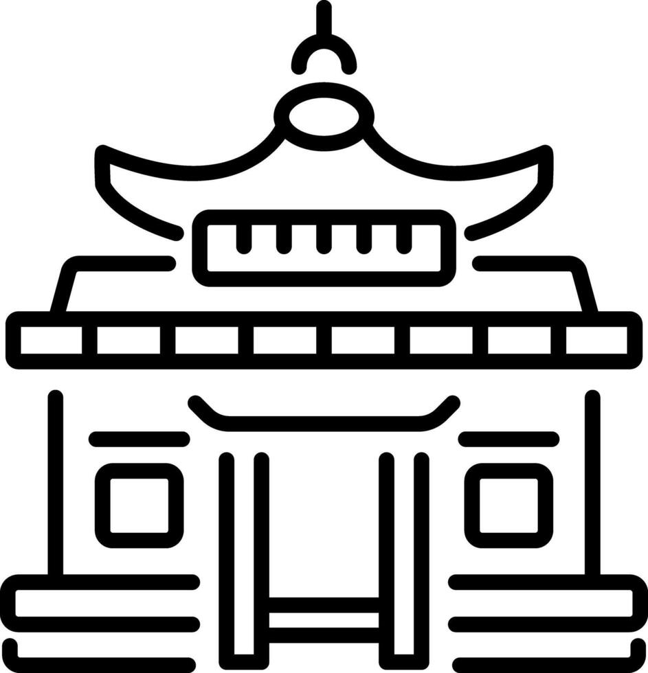 A linear icon of historical mongolian cathedral vector