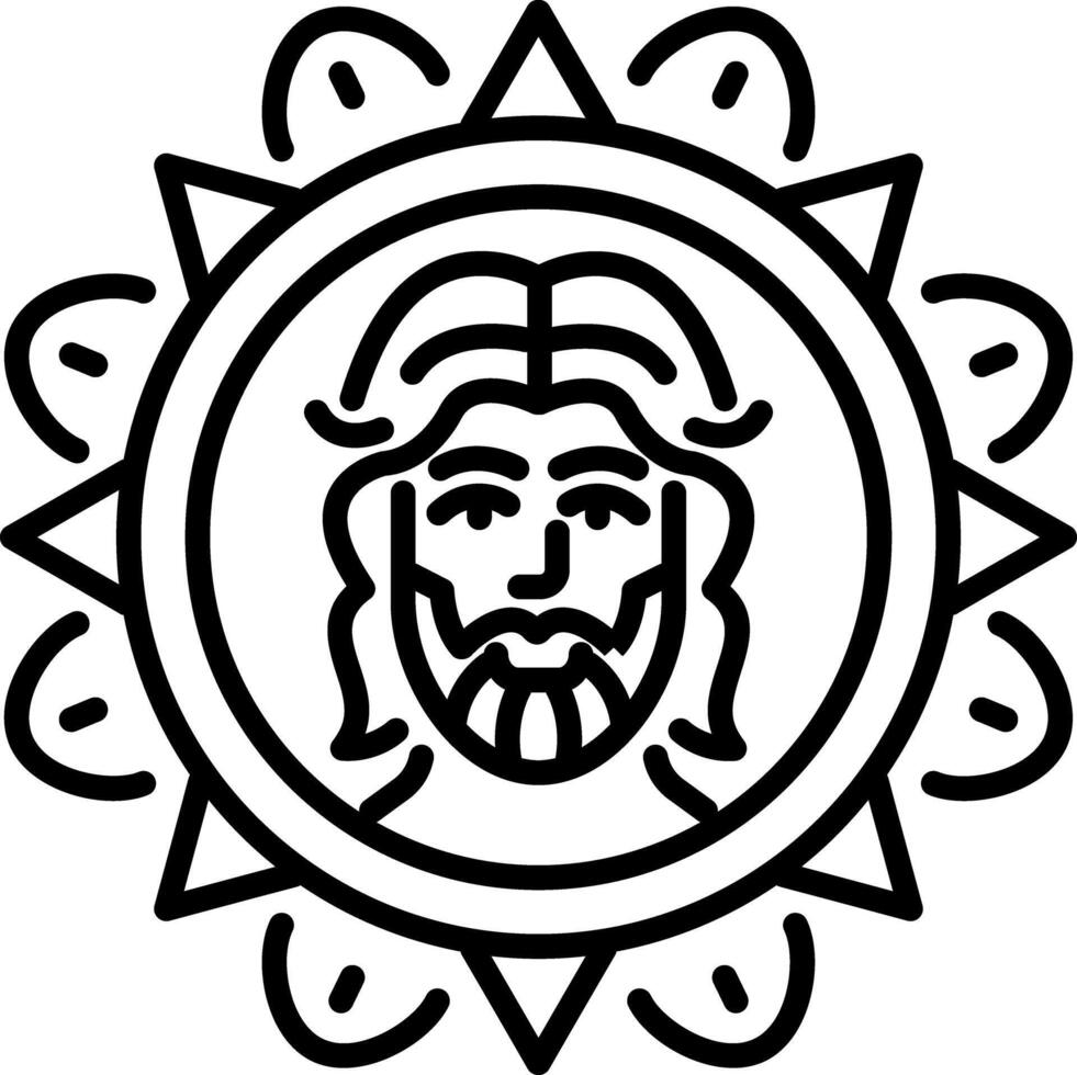 Roman mosaic design icon in linear style vector