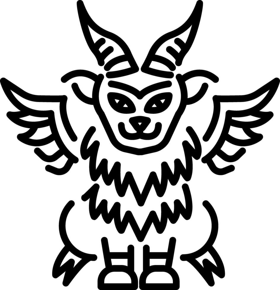 A linear icon of a mythical creature vector