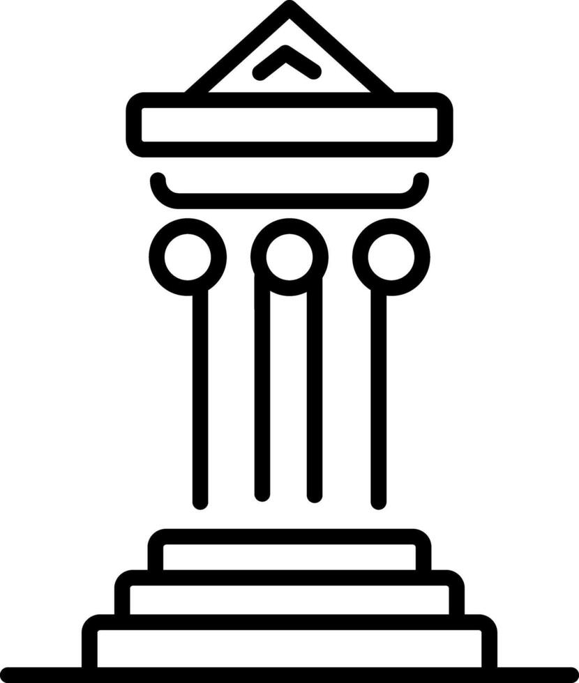 Monumental pillar icon in line style vector