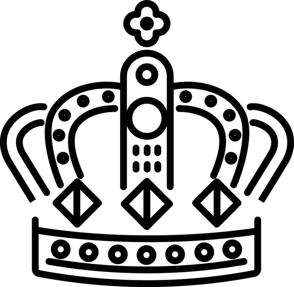Royal crown icon in linear style vector