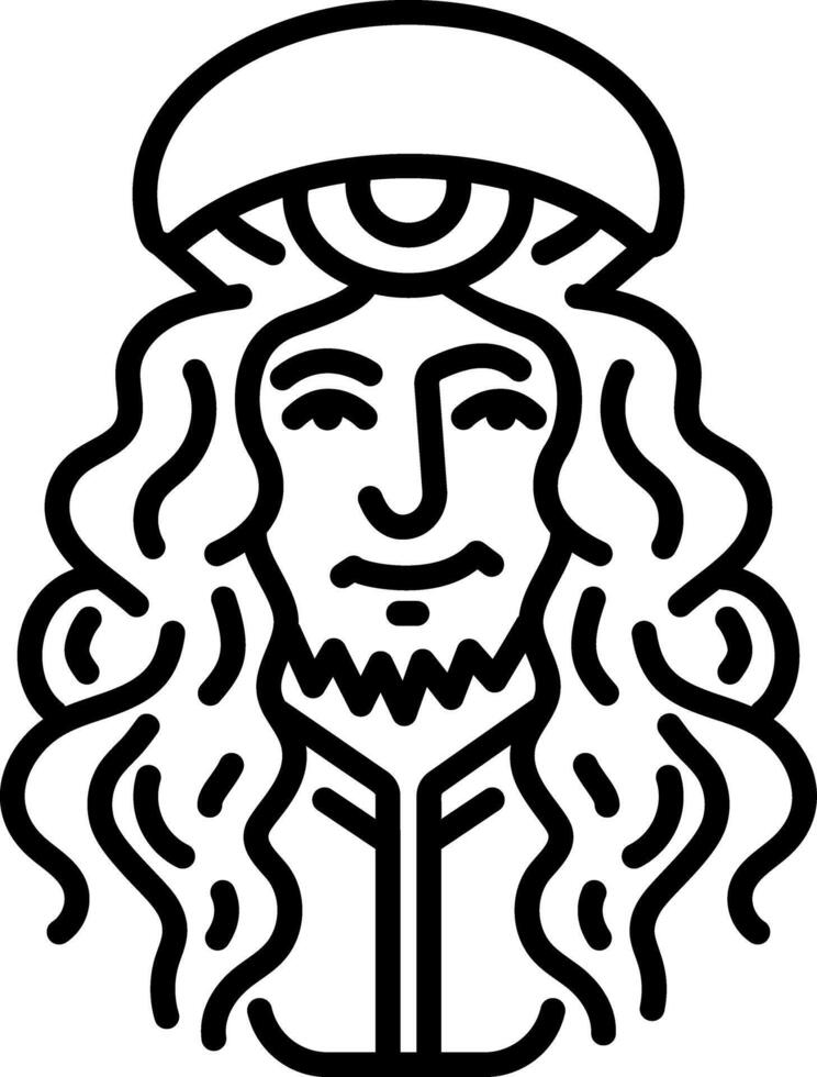Renaissance character icon in linear style vector