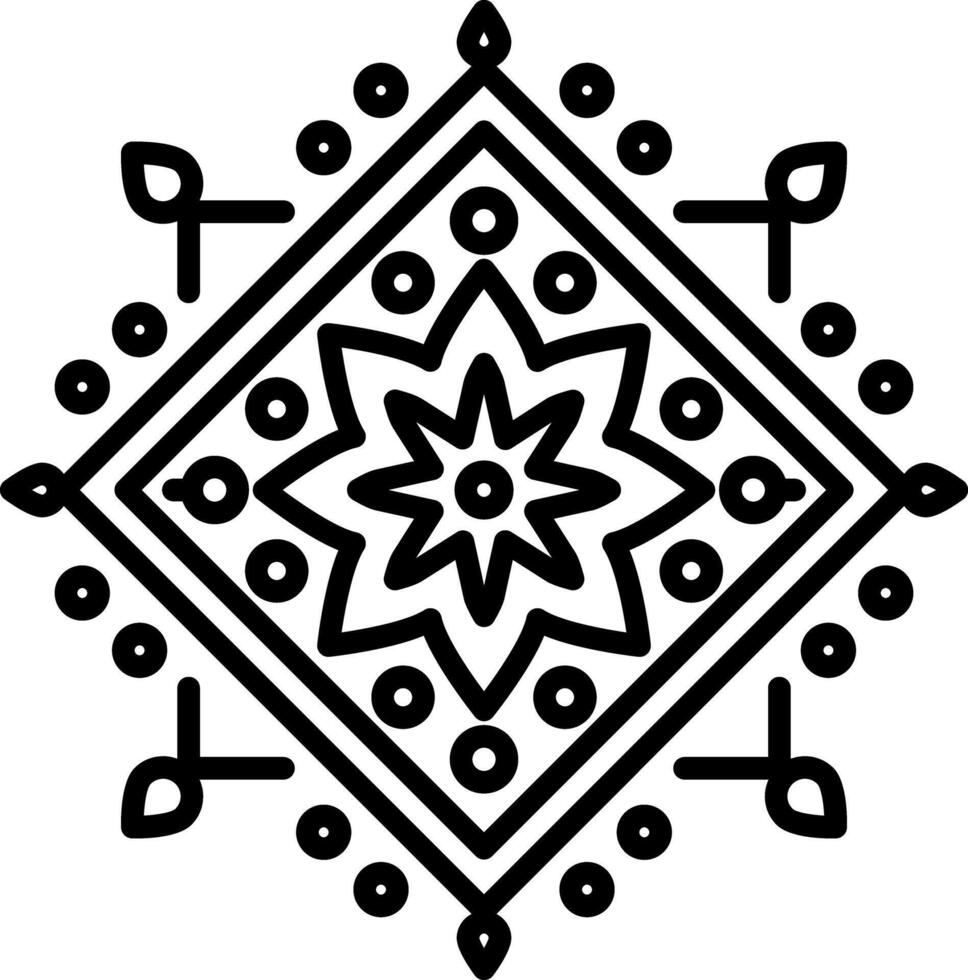 Persian carpet icon in linear style vector