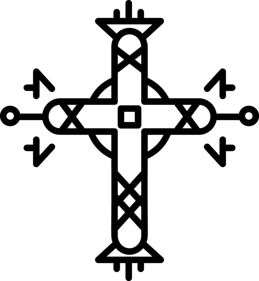 A linear icon of papal cross symbol vector