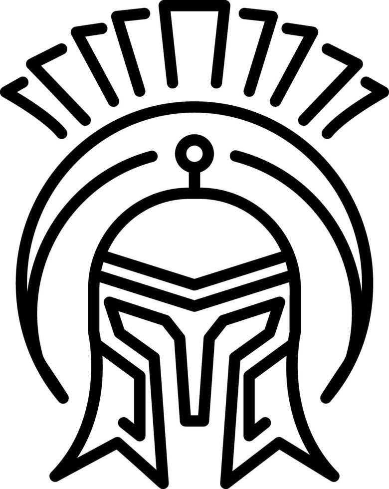 A line style icon of a spartan helmet vector
