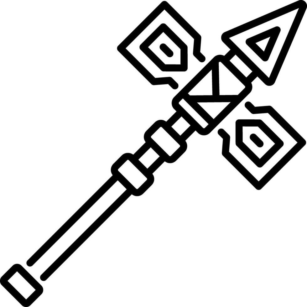 Medieval wooden spear icon in linear style vector