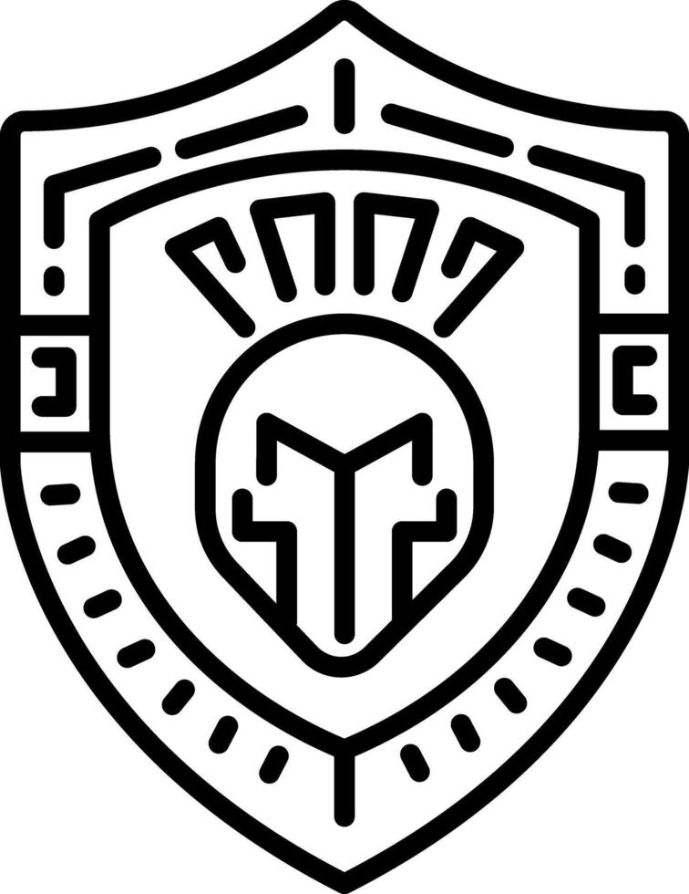 A line style icon of a warrior shield vector