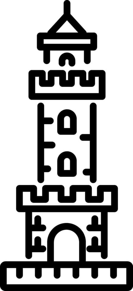 A linear icon of ancient stone tower vector