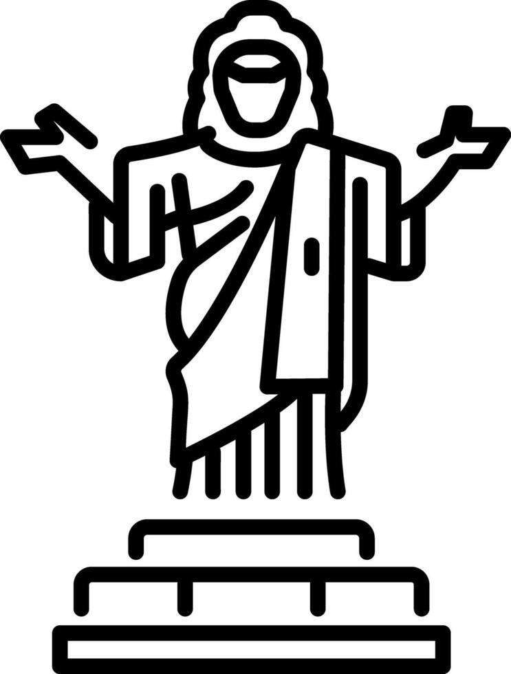 Historical stature icon in linear style vector