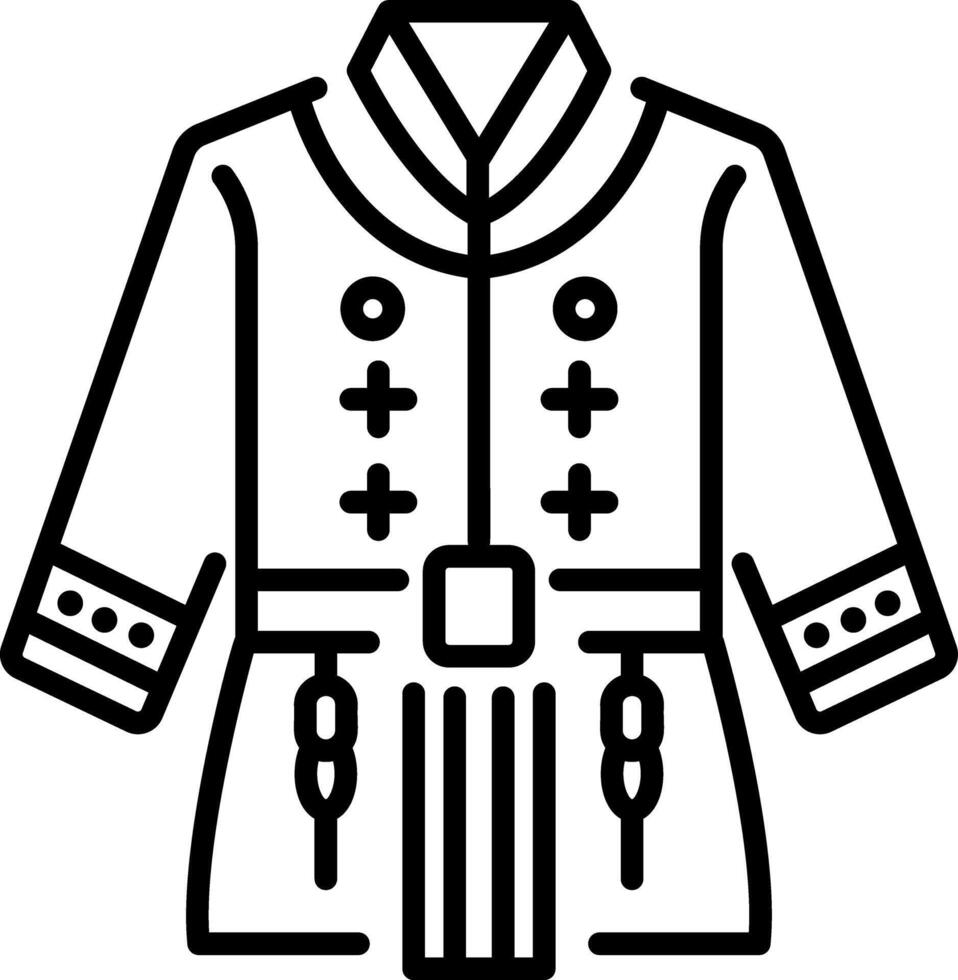 A linear icon of traditional clothing vector