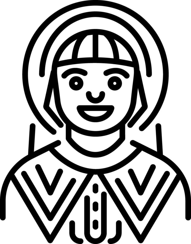 A linear icon of a sami man vector