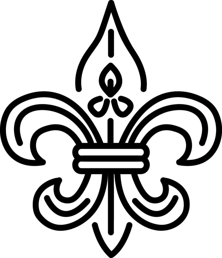 A linear icon of royal iris vector