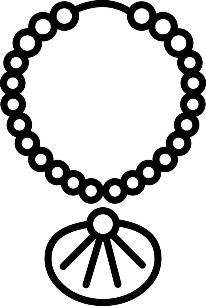 A linear icon of an ancient shell necklace vector