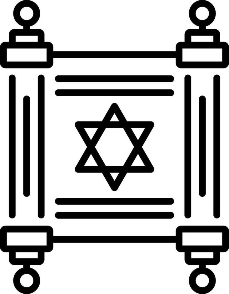 Torah scroll icon in linear style vector