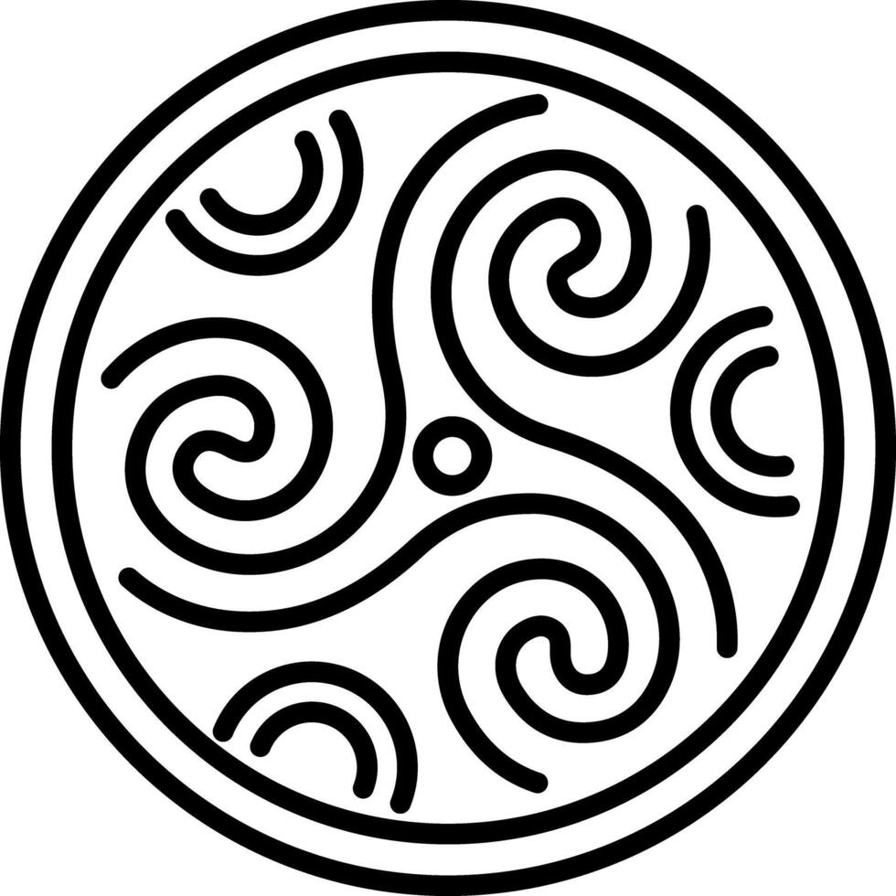 A line icon of triskelion symbol vector