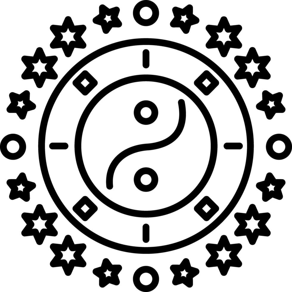 A linear icon of ying yang symbol vector