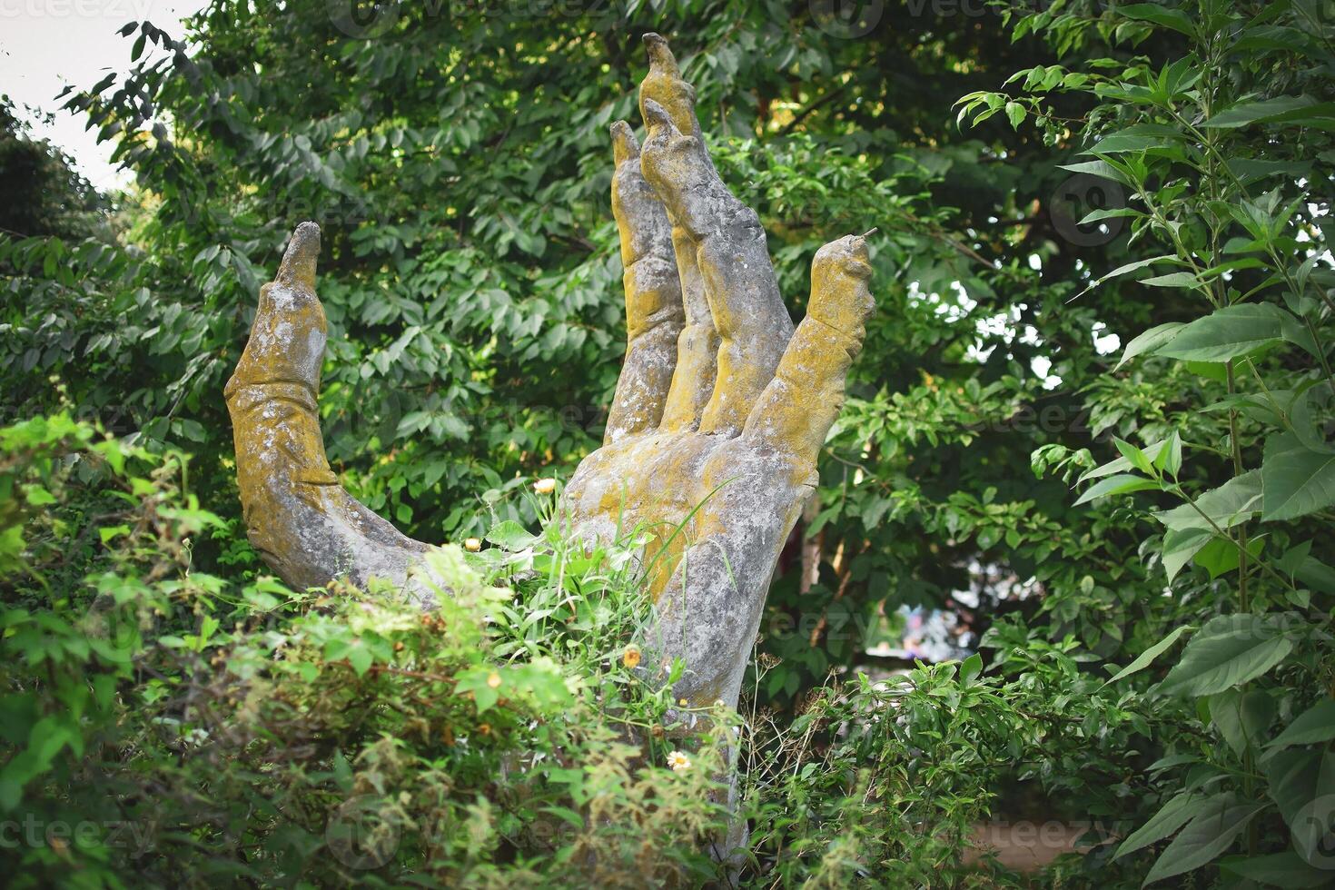 Hand sculpture in Christiania Freetown, Copenhagen. photo