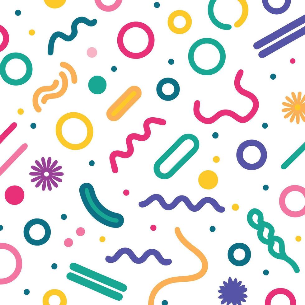 a colorful pattern with shapes and lines vector