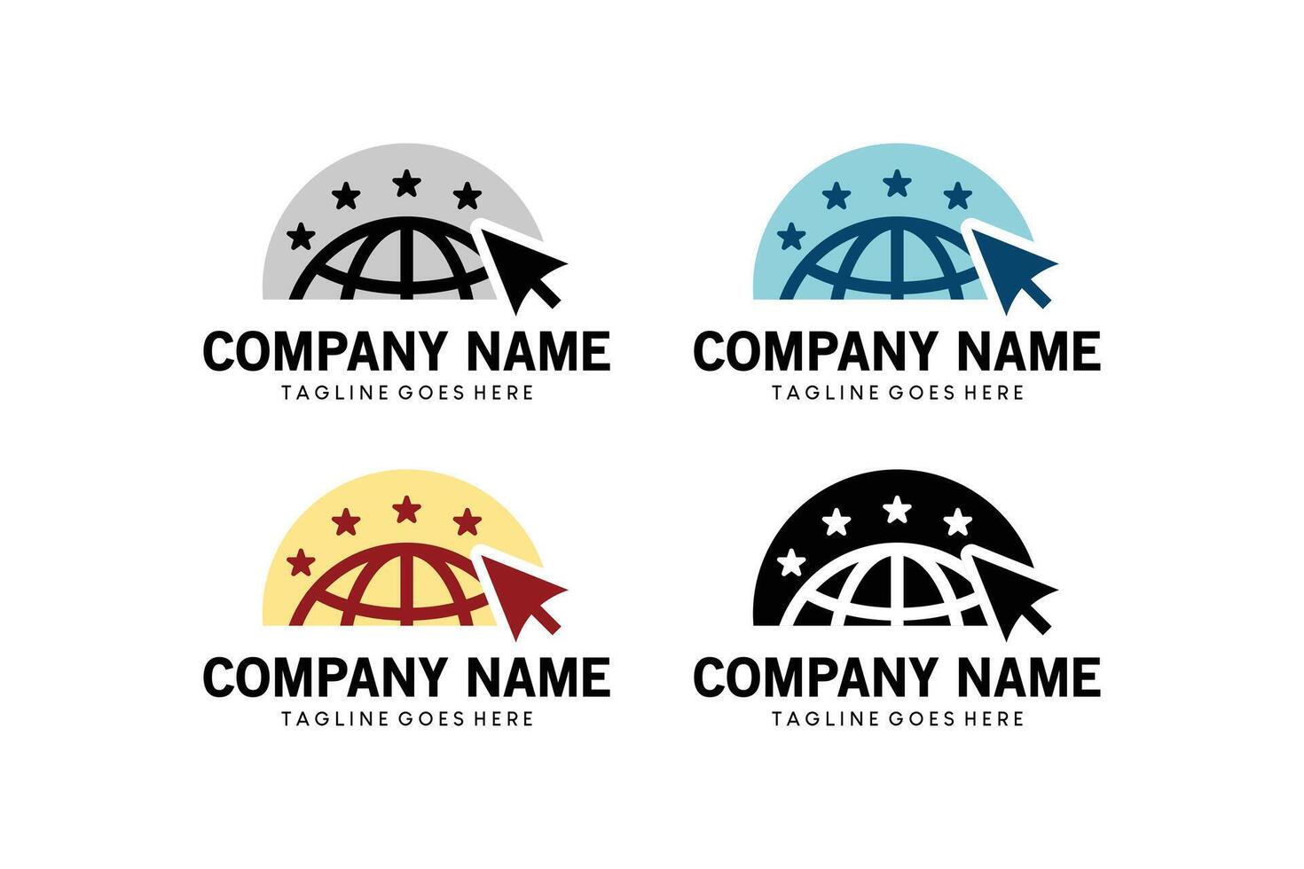 Globe and star website symbol logo vector