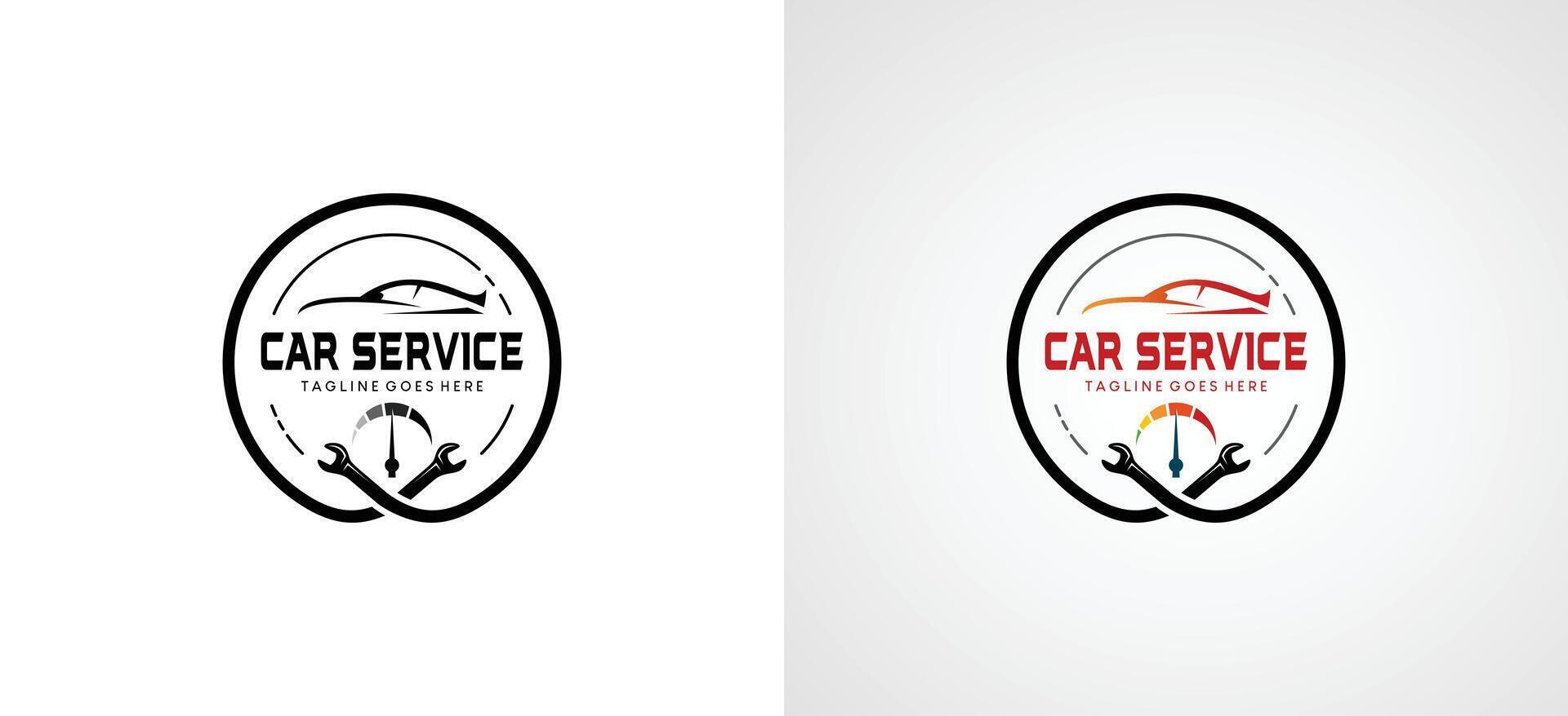 Car service and repair automotive logo design template vector