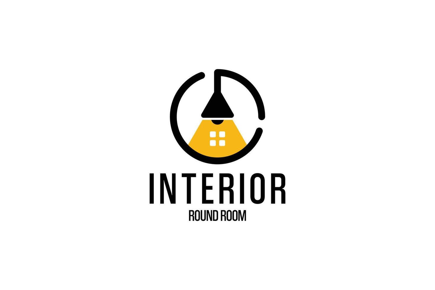 Interior room home lighting logo, furniture gallery logo design vector