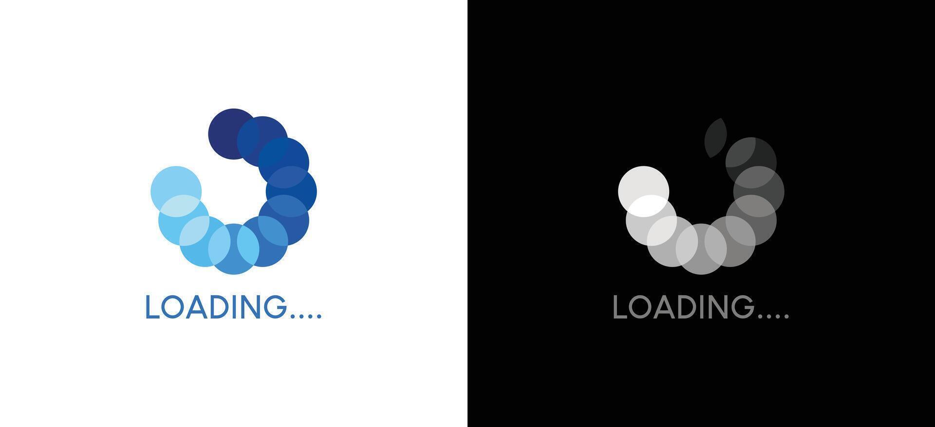 web interface loading progress bar symbol logo illustration, loading process round icon vector