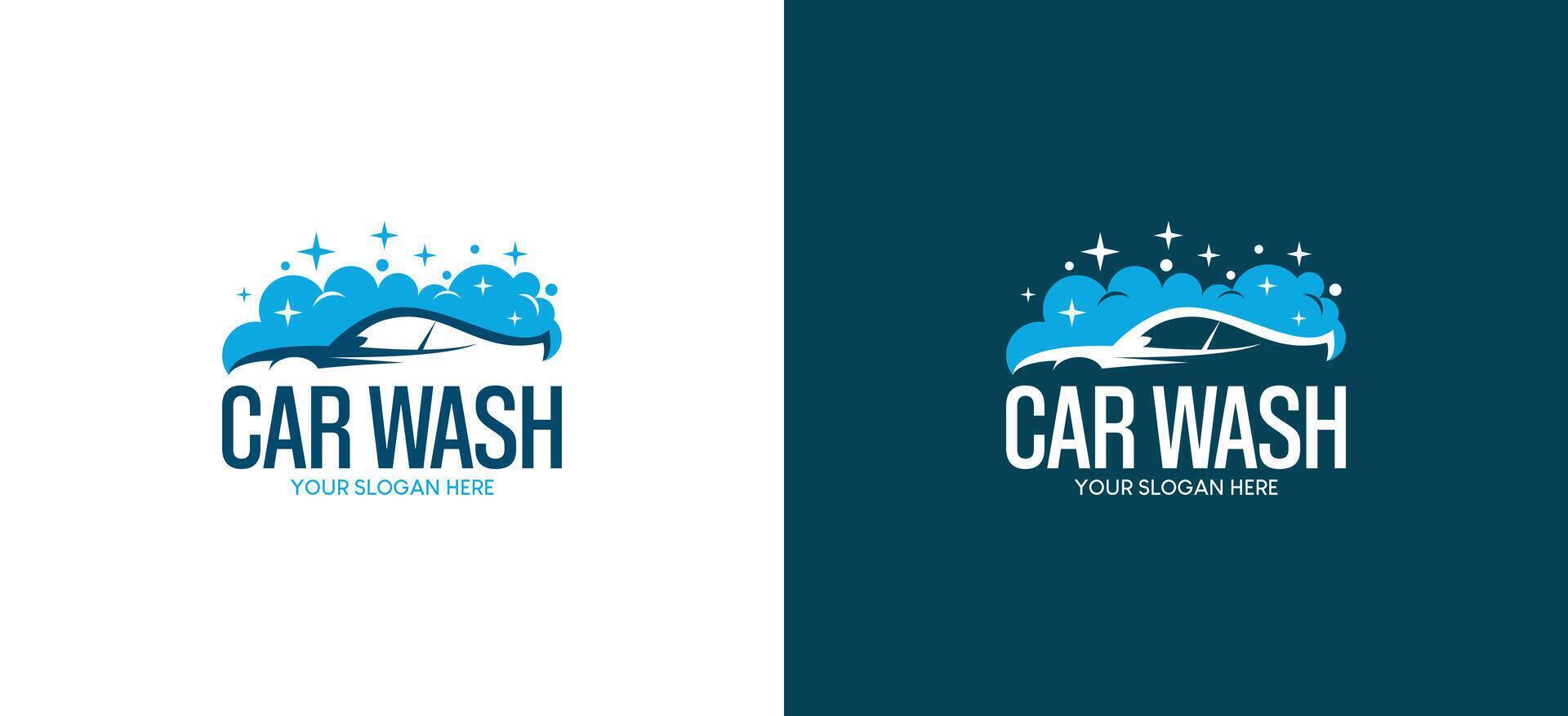 Modern simple clean car wash service logo vector
