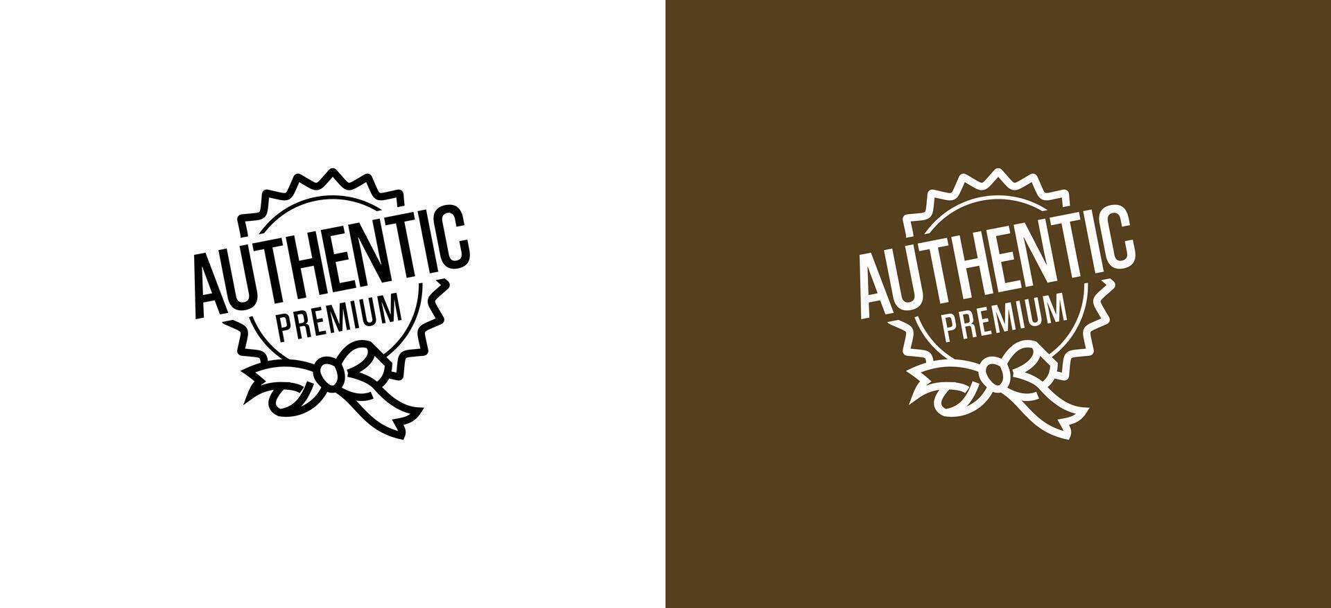 Black and white simple authentic stamp logo vector