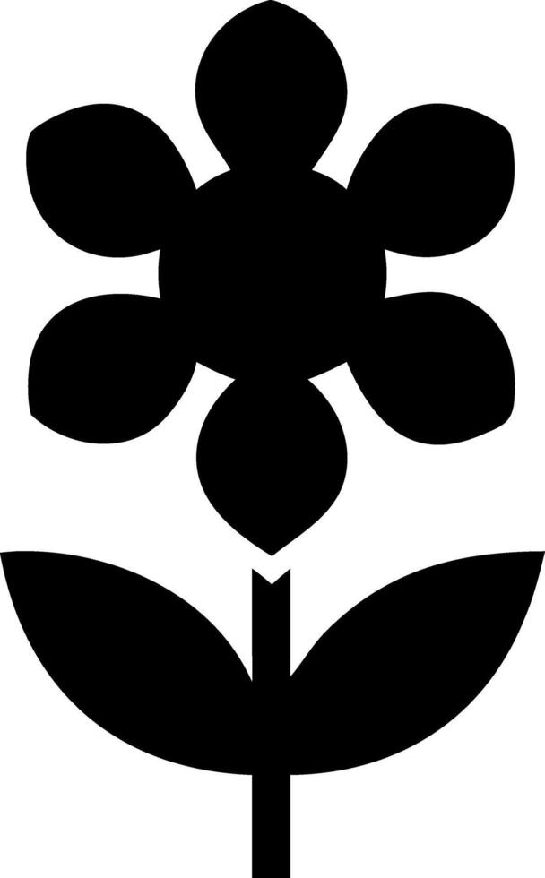 Abstract Flower Silhouette for Nature and Floral Design Projects vector