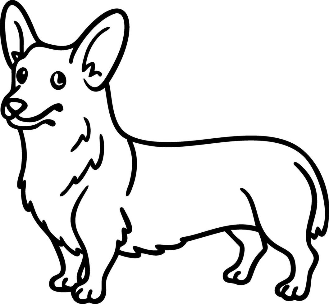 Adorable Corgi Outline Illustration for Pet and Animal Designs vector
