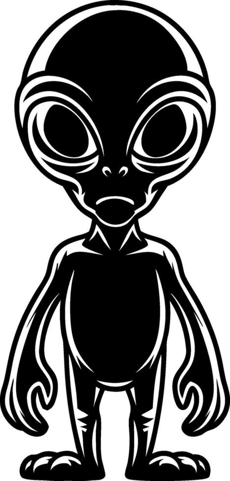 Alien Silhouette Artwork Sci-Fi Extraterrestrial Figure for Illustrations vector