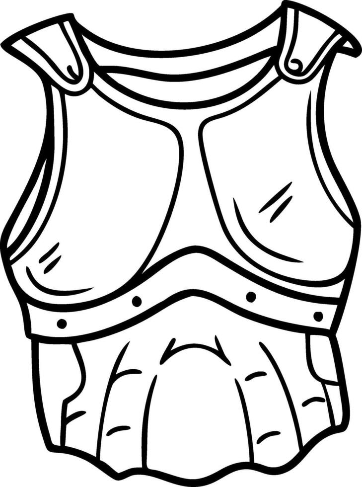 Ancient Roman Armor Breastplate Line Art Historical Illustration vector