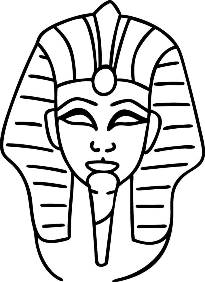 Ancient Egyptian Pharaoh Headdress Line Art Illustration vector