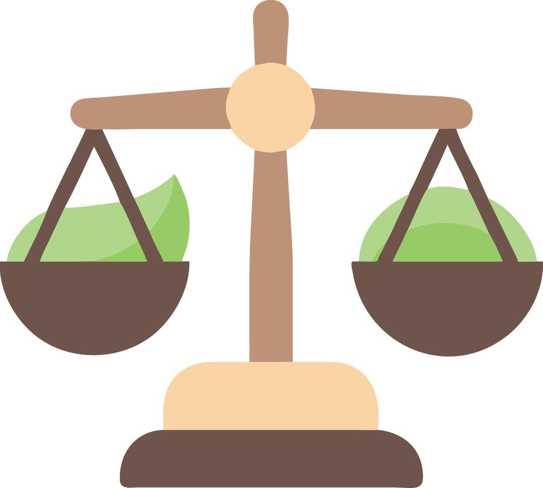 Balanced Food Choices Concept with Scale and Fresh Produce vector