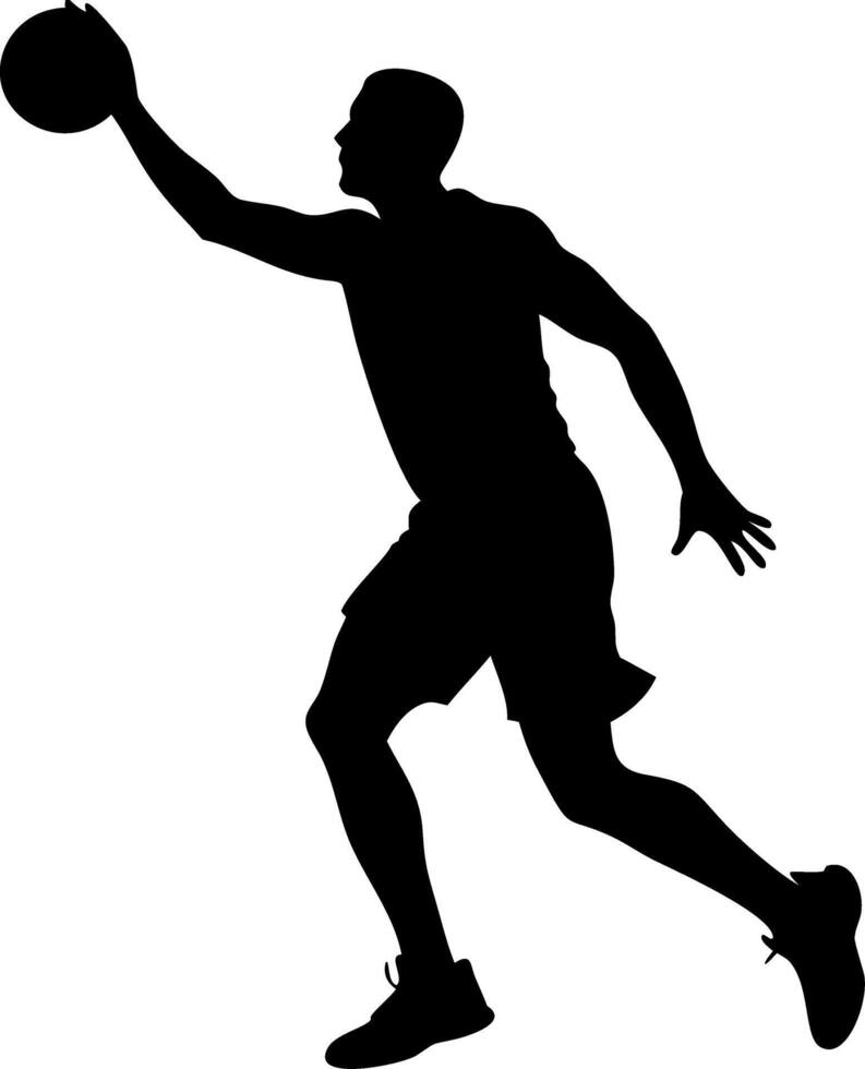 Basketball Player Silhouette Action Dunk for Sports Design Projects vector