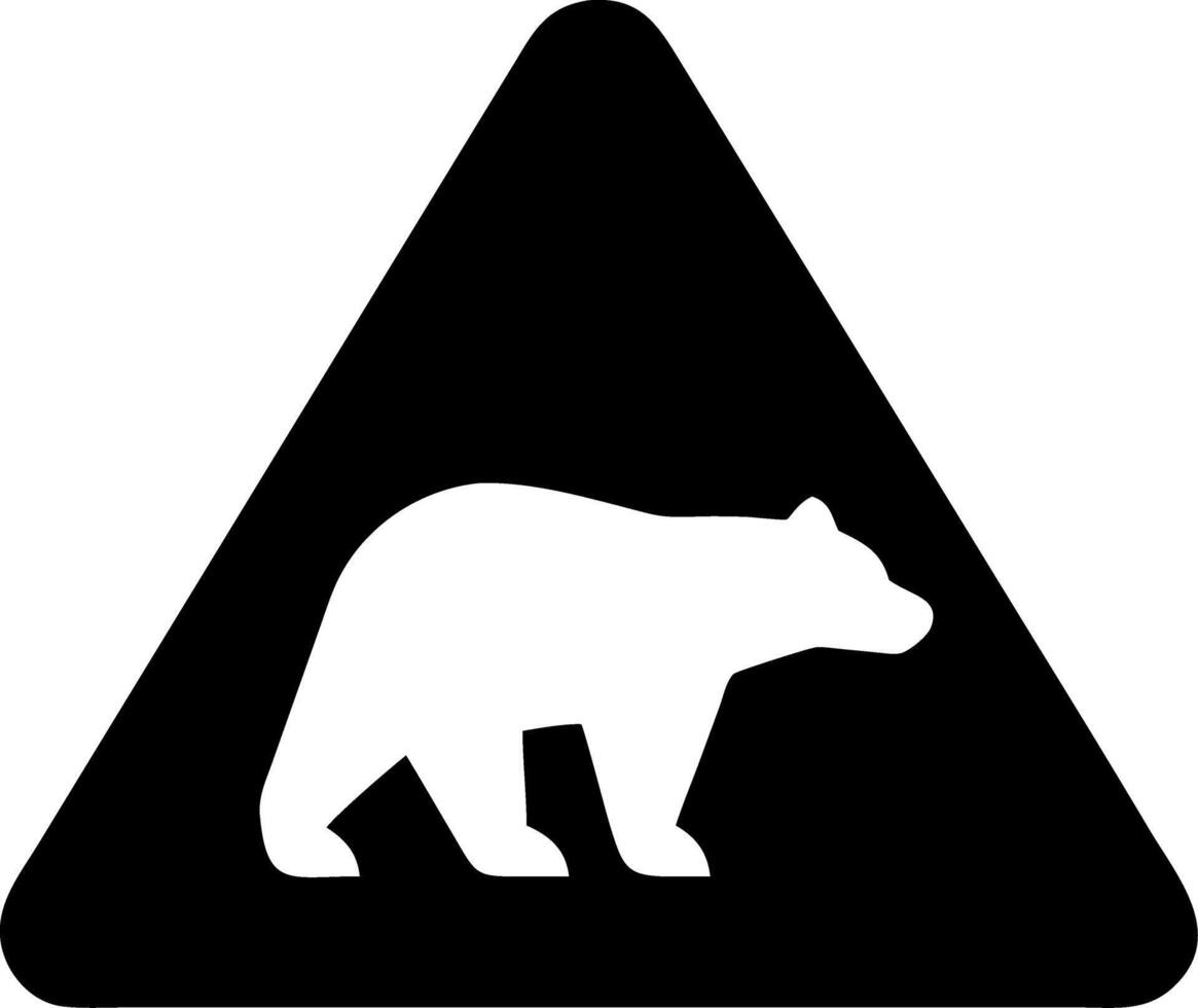 Bear Warning Sign for Wildlife Safety and Cautionary Use vector